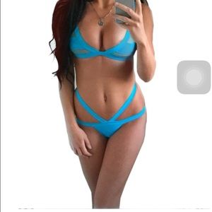 Teal mesh bikini