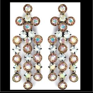 J. Crew Multicolor Cascade Crystal Earrings