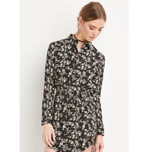 🗝BLACK FLORAL SHIRT DRESS🗝