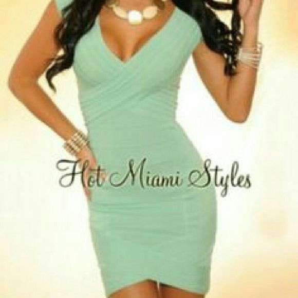 Mint green Hot Miami Styles Bandage Dress