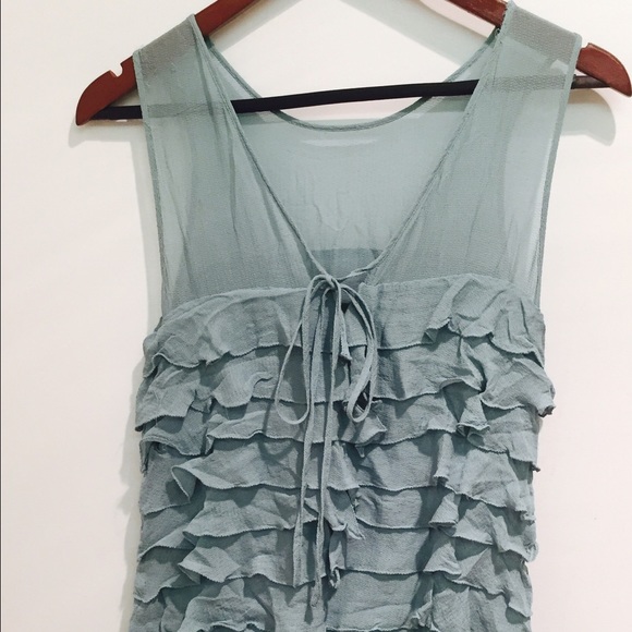 Marc by Marc Jacobs ruffle dress in jade; silk - Picture 2 of 3