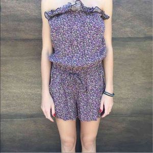 Purple floral romper