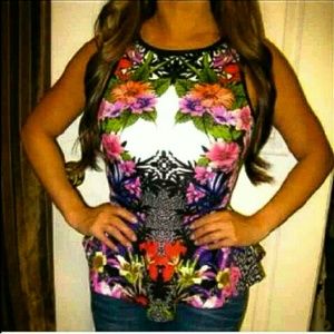 Bebe Jungle Peplum top