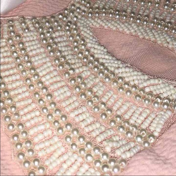 Blush pink knee length midi Bodycon dress