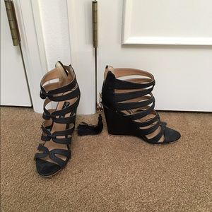 Alejandra g black sandal wedges