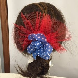 Custom, red white blue hair comb, patriotic.