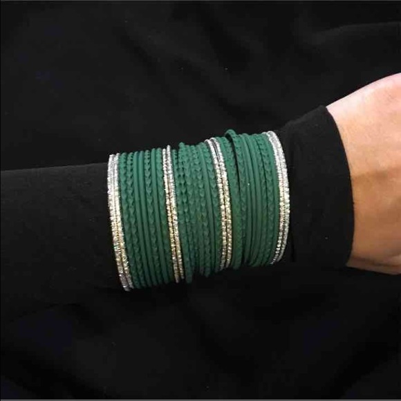 Emerald green Bollywood bangles set