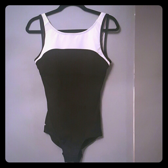 Speedo black and white swim suit size 8