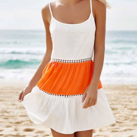 Orange and Ivory Sundress - Picture 3 of 4