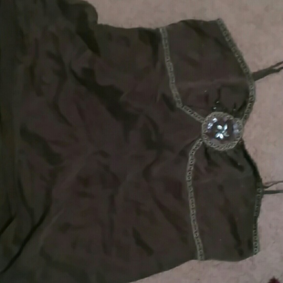 Brown western tank top