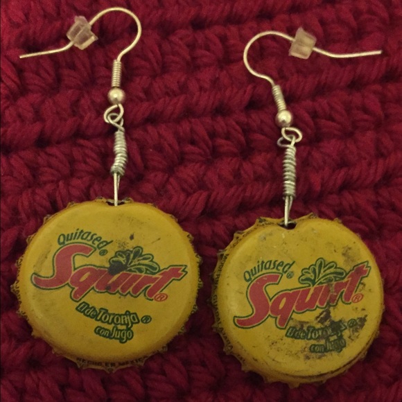 Sale!! Squirt Soda Bottle Cap Earrings.