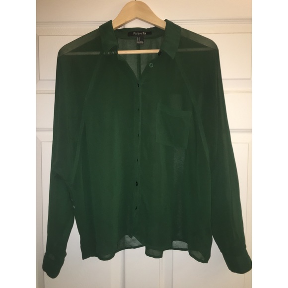 Forrest green button up shirt - Picture 1 of 3