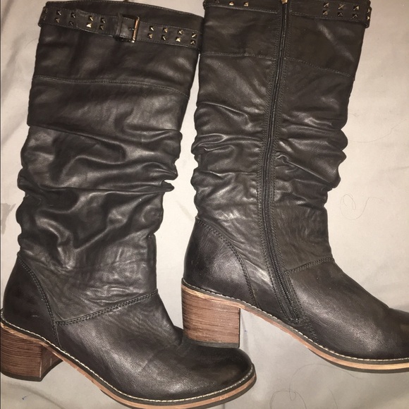 Black tall boots