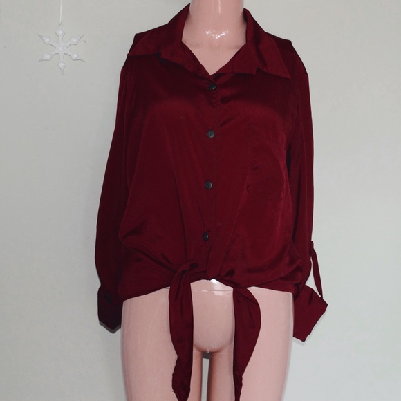 Burgundy Long Sleeve Top