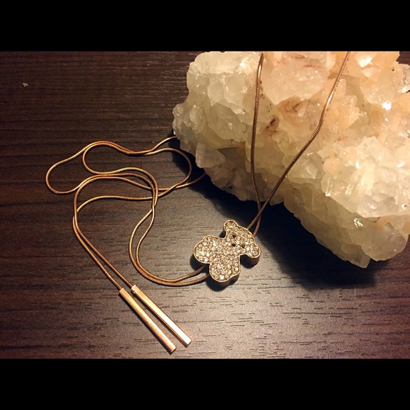 two sides bear necklace