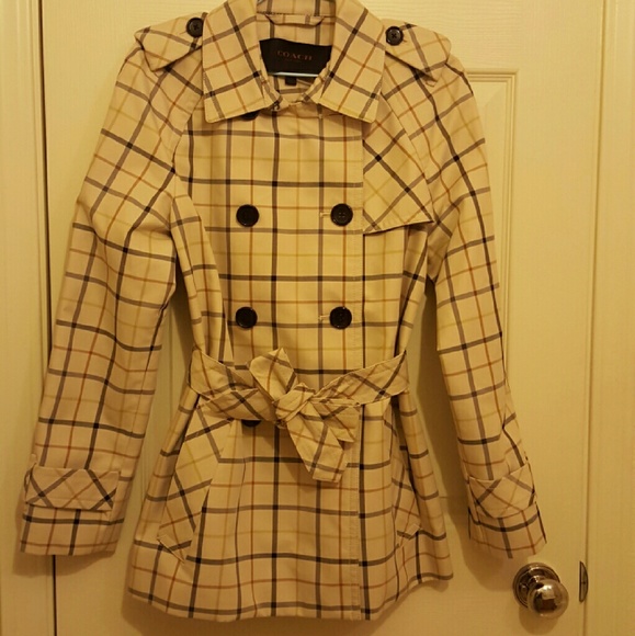 COACH TATTERSALL SHORT TRENCH COAT