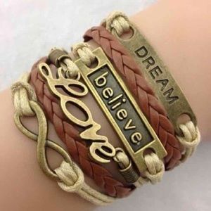 Leather multi-layer bracelet - brown