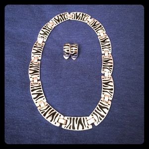 Zebra Necklace and Earring set
