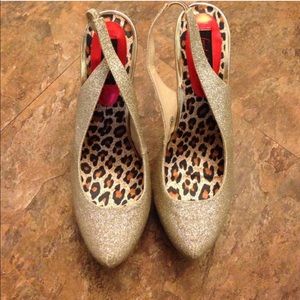 Gold sparkle stilettos