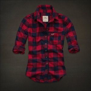 HOLLISTER  "Shelter Islands" women's red flannel