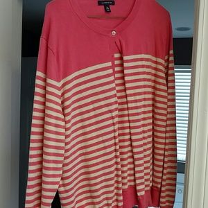 Salmon and cream cardigan