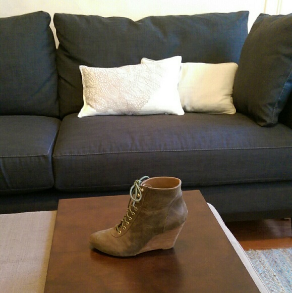 Awesome military green leather booties!