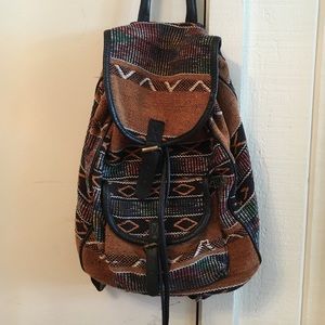 Free People Multicolor Sari Pattern Backpack