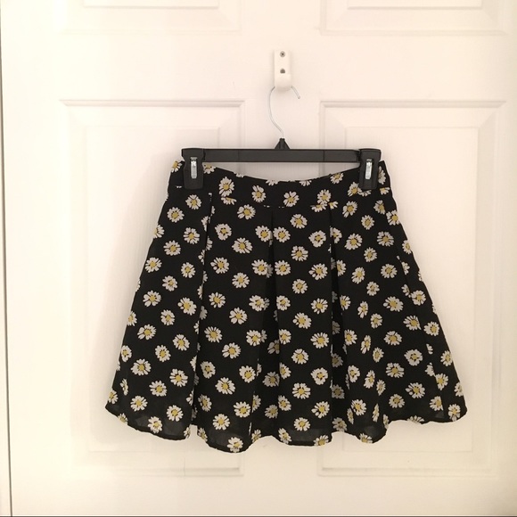 Black sunflower mini skirt