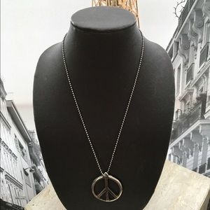 New Item-Silver necklace with Peace Sign.