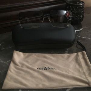 Chanel Sunglasses with crystal C's.  Grey.