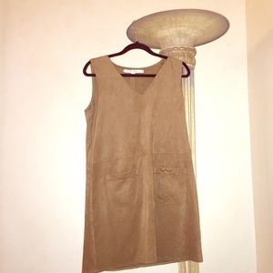 Tan shift dress with pockets