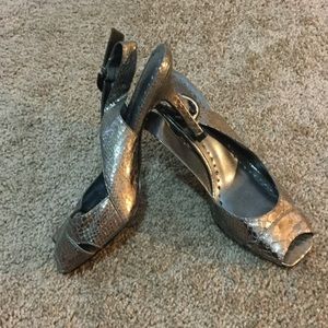BCBGirls Pewter sling back heels
