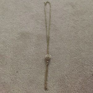 Pearl gold long necklace