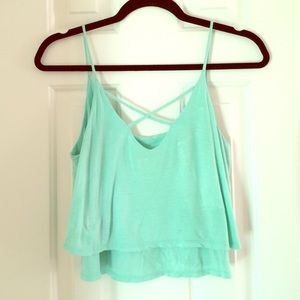 teal flowy tank