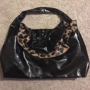 Large Patton leather leopard print purse