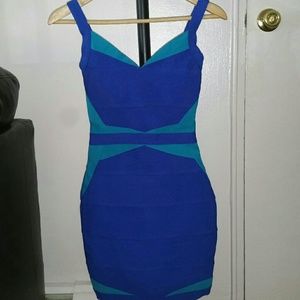 Never worn WOW COUTURE Navy and Turquoise bandage