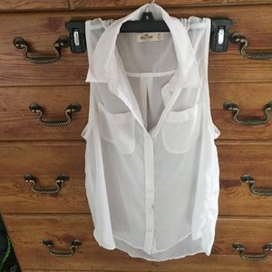 Sleeveless white shirt