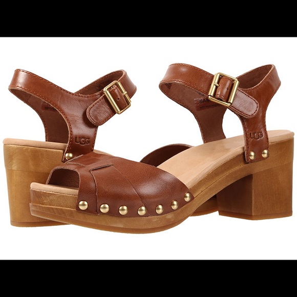 Gorgeous UGG Janie cognac leather sandals 8