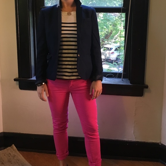 J.Crew hot pink skinny jeans