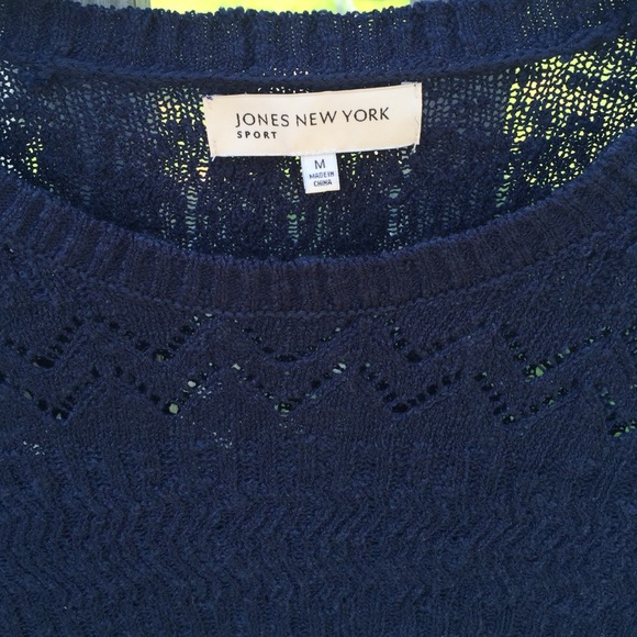 Navy blue three quarters length sleeve sweater - Picture 2 of 3