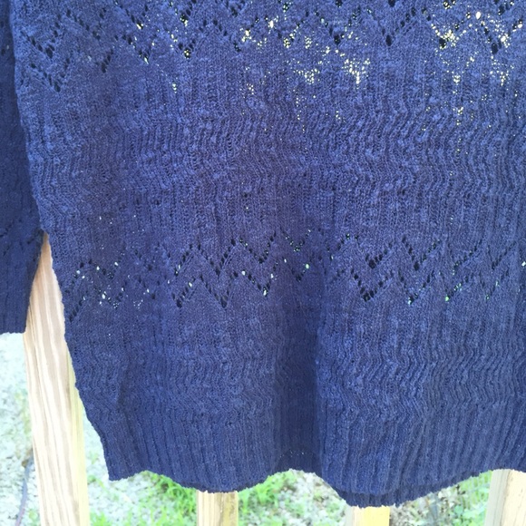 Navy blue three quarters length sleeve sweater - Picture 3 of 3
