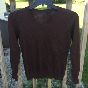 Brown v-neck sweater