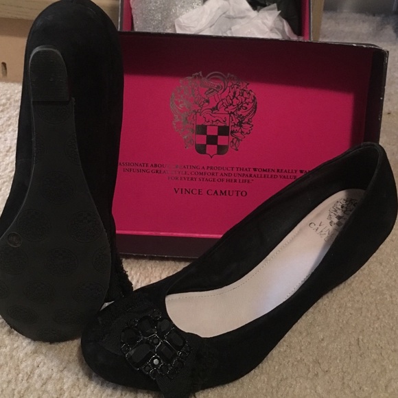 Vince Camuto Black Suede Tellista Wedge