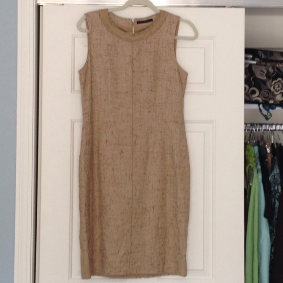 Elie Tahari Tan Sheath Dress