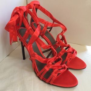 NEW!!🚨 Red Satin Jason Wu Heeled Sandal!