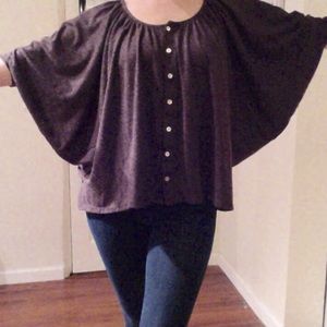Brown pancho-style sweater