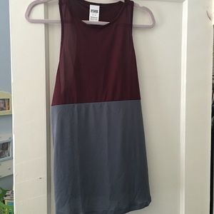 Victoria's Secret PINK maroon/grey racerback tank