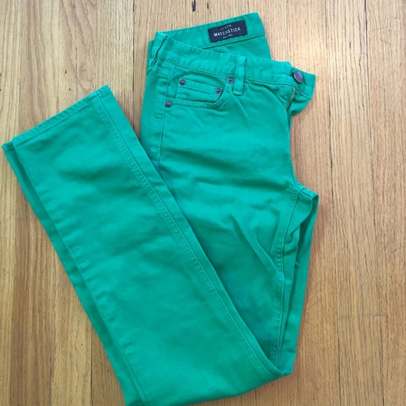 J.Crew kelly green matchstick jeans