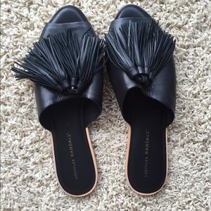 Loeffler Randall Kiki Tasseled Leather Slides