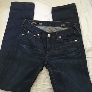 J Crew Matchstick jeans, size 27R, dark wash